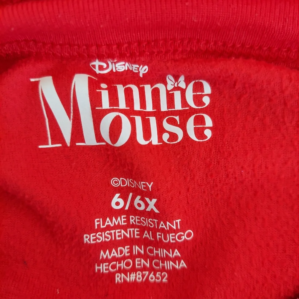 🎁 10/$25=Minnie Mouse Sleeper, size 6 / 6x, red and gray